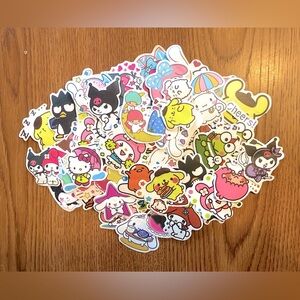 100pcs Multicolored Cute Sanrio Character Stickers-Kuromi, Hello Kitty & More!